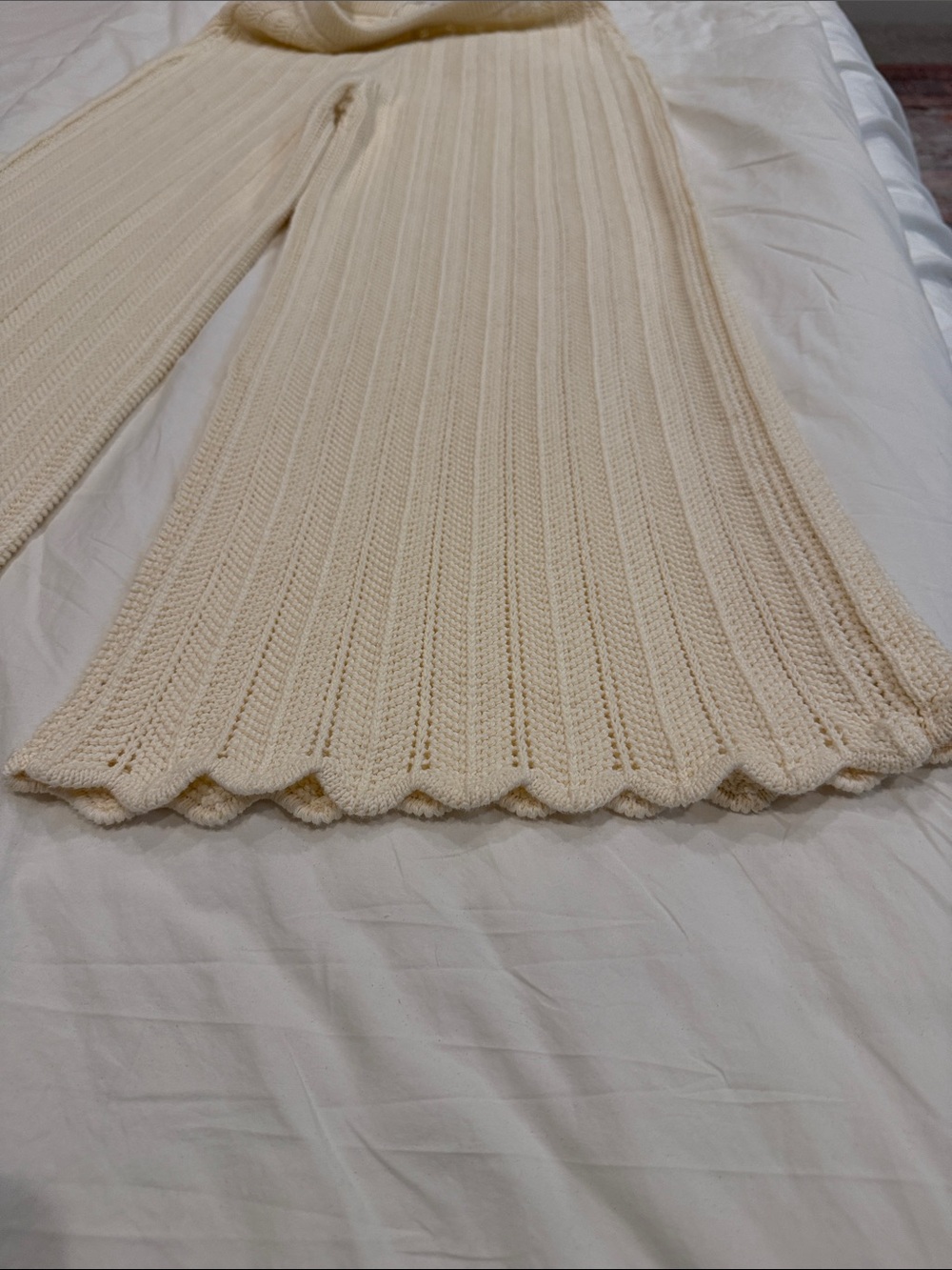 Altuzarra Cream Knit Wide-Leg Pants - Picture 3 of 4